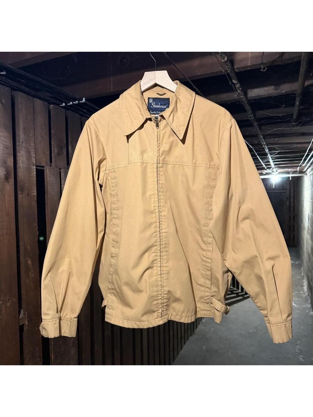 42 Vtg 50s 60s Shanhouse Jacket Light Brown Talon Zip